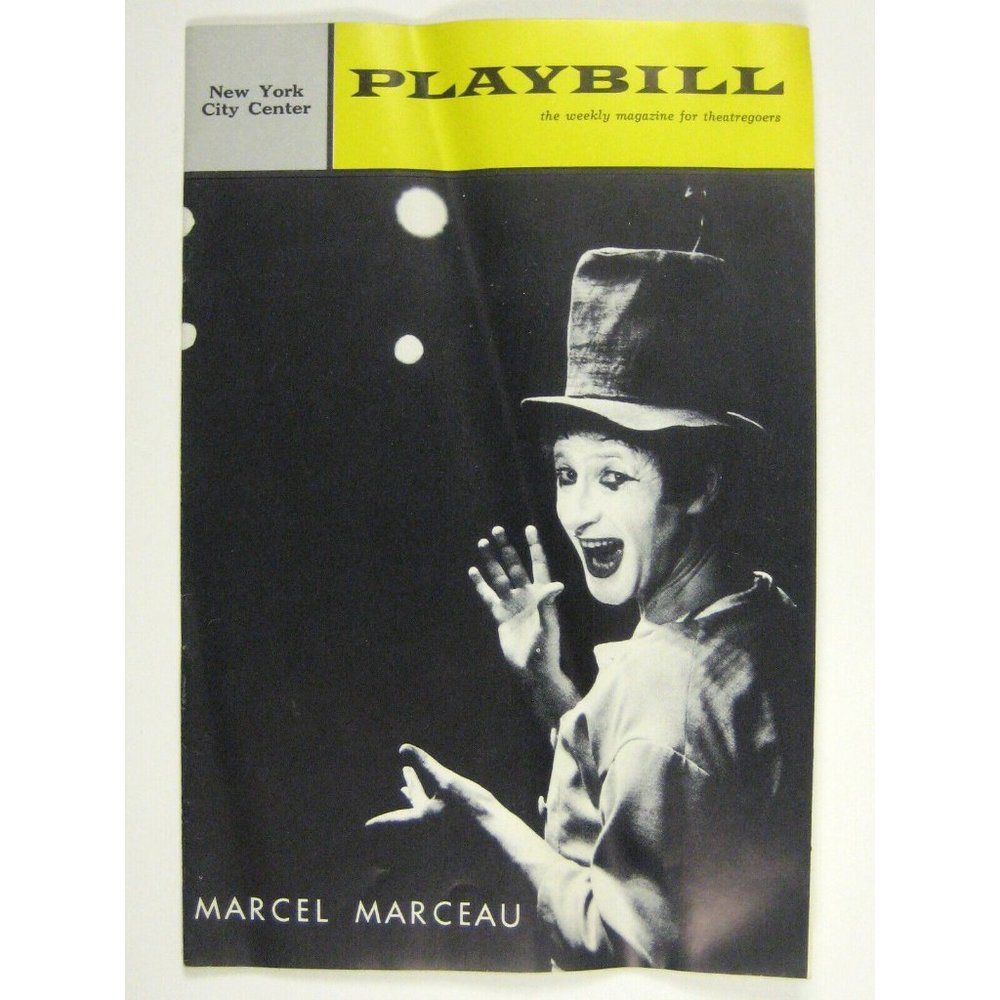Marcel Marceau Playbill December 1962 Pierre Verry Pantomimes Stain